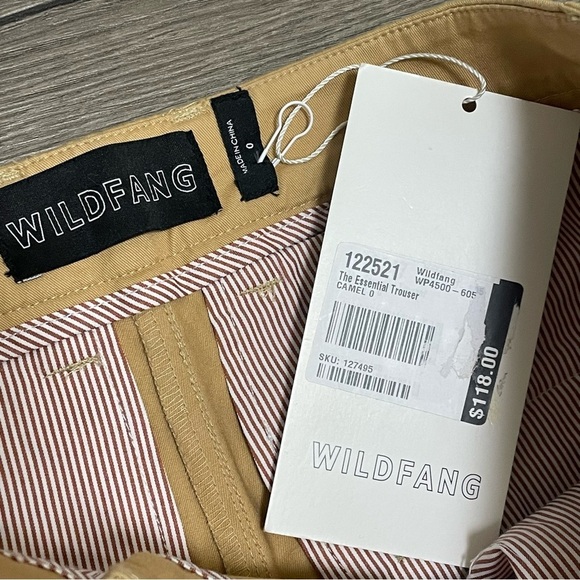 Wildfang The Essential Trouser In Camel Sz 0 NWT $118 - Picture 6 of 11